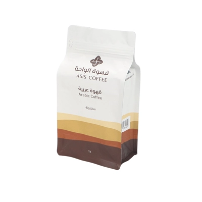 kraft paper coffee bean flat bottom pouch