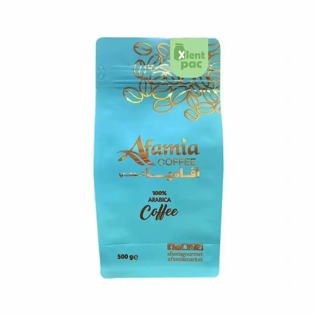 Gold Gusset Flat Bottom 500g Bag of Coffee Beans