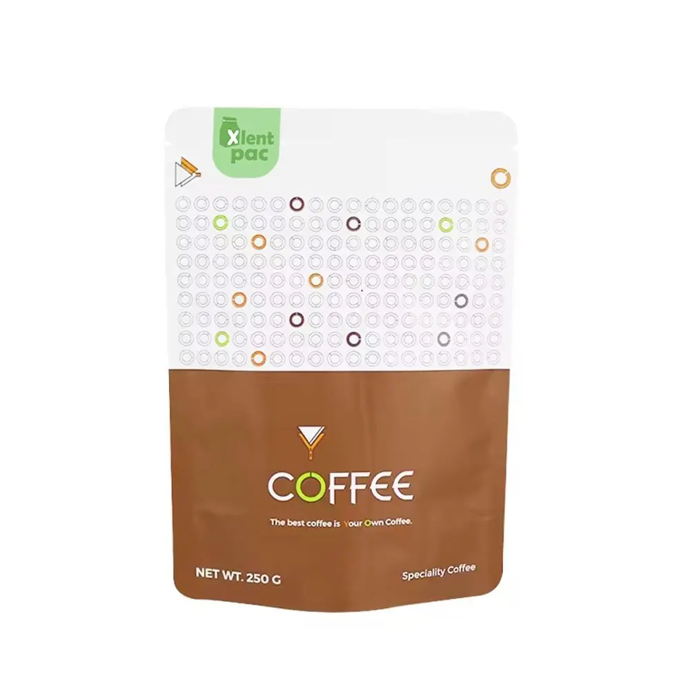 250g Stand up Ziplock Printed Coffee Bags