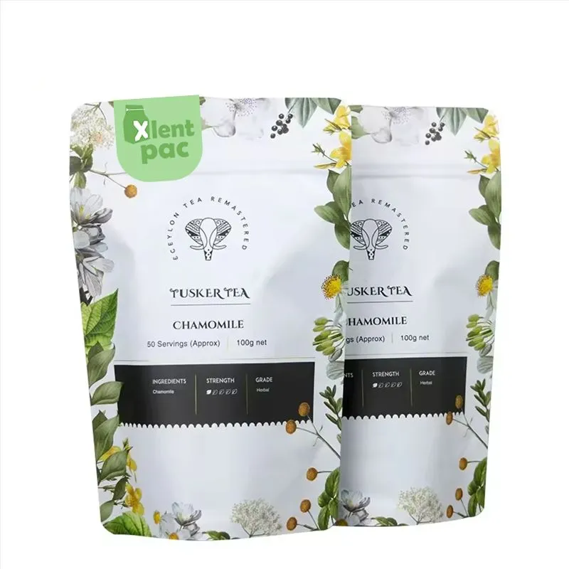 100g Moisture Proof Stand up Ziplock Tea Pouch