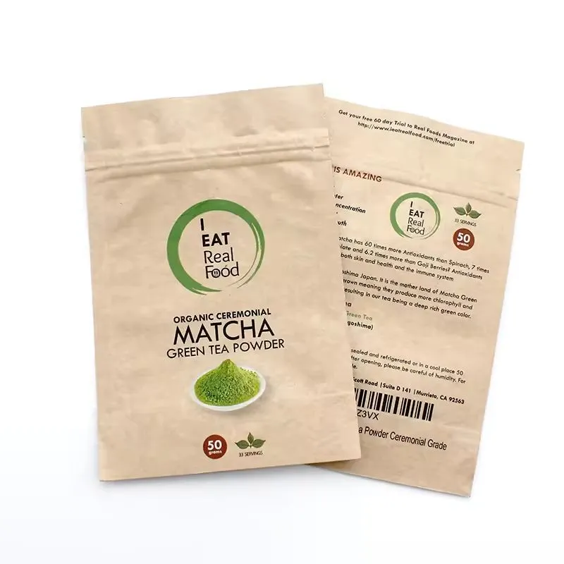 50g Kraft Paper Eco Friendly Green Tea Bag Packaging