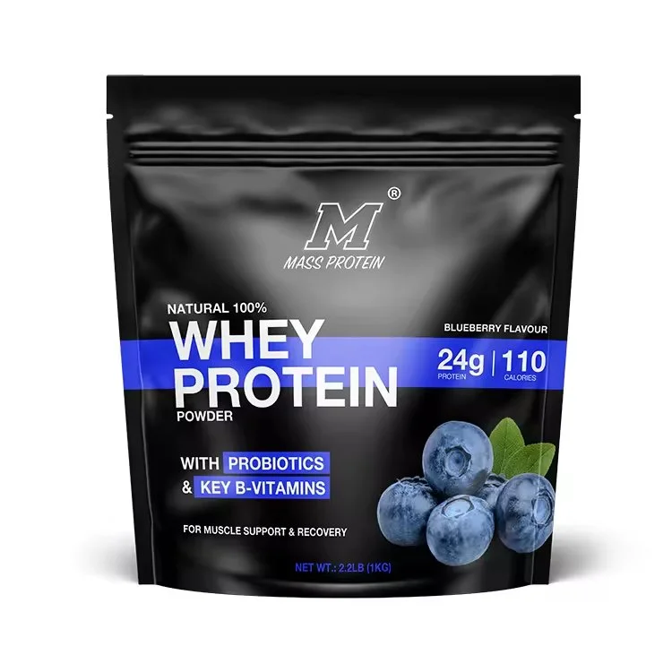 Moisture Proof 300g 1kg Stand up Ziplock Plastic Protein Powder Pouch