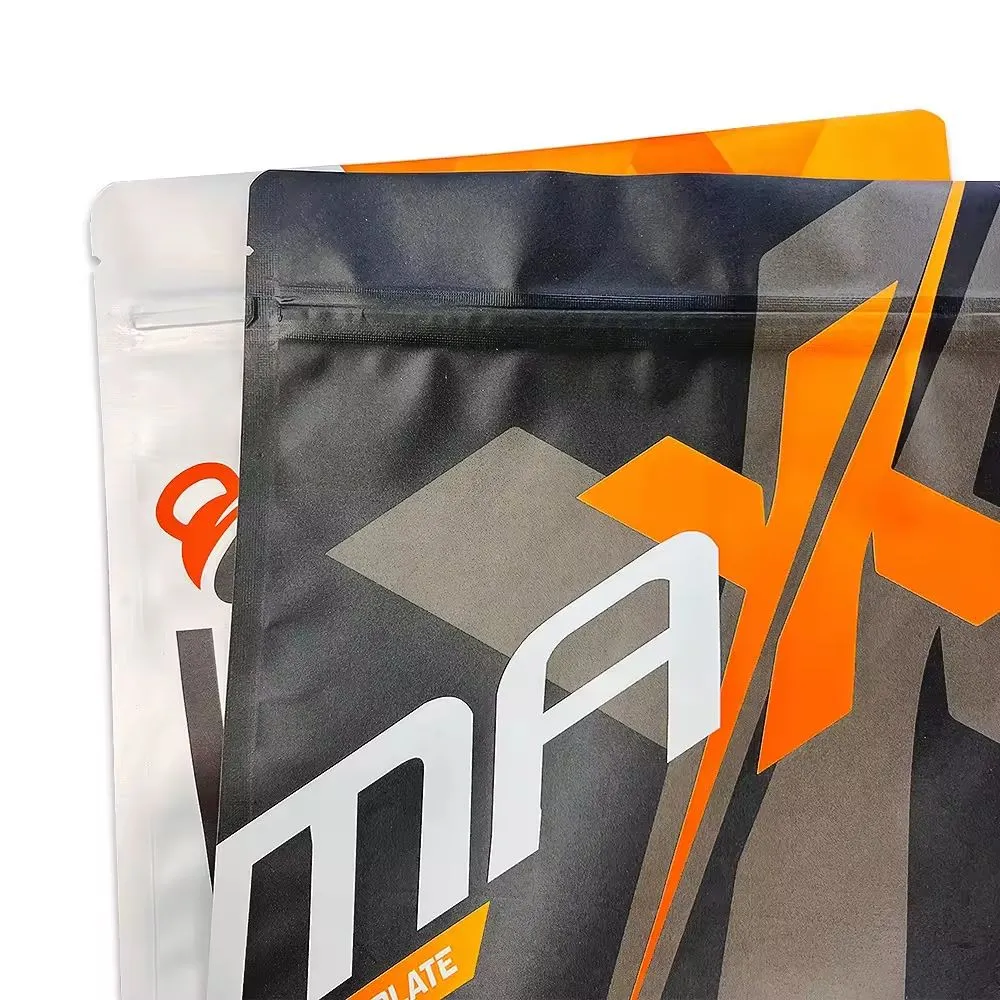 Customized Stand up Zipper Seal 1kg Protein Powder Pouch