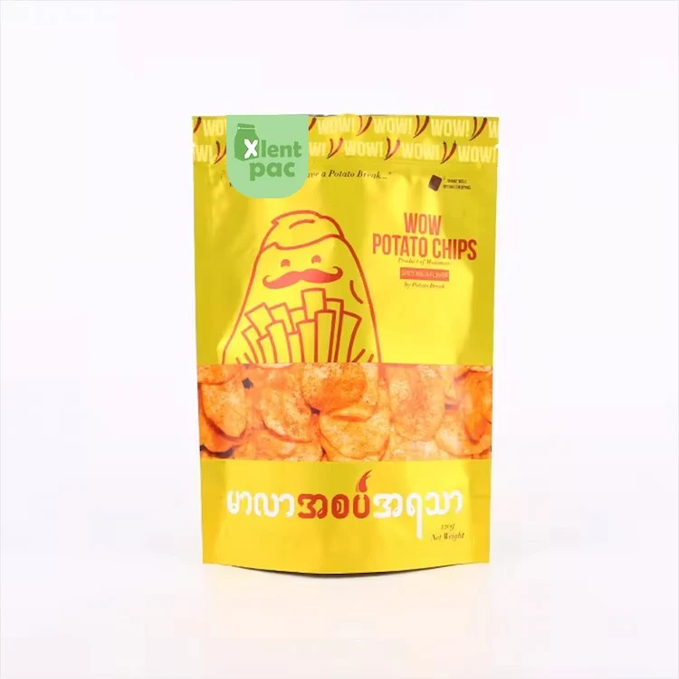 Aluminum Foil Stand up Zipper Potato Chip Packaging Bag