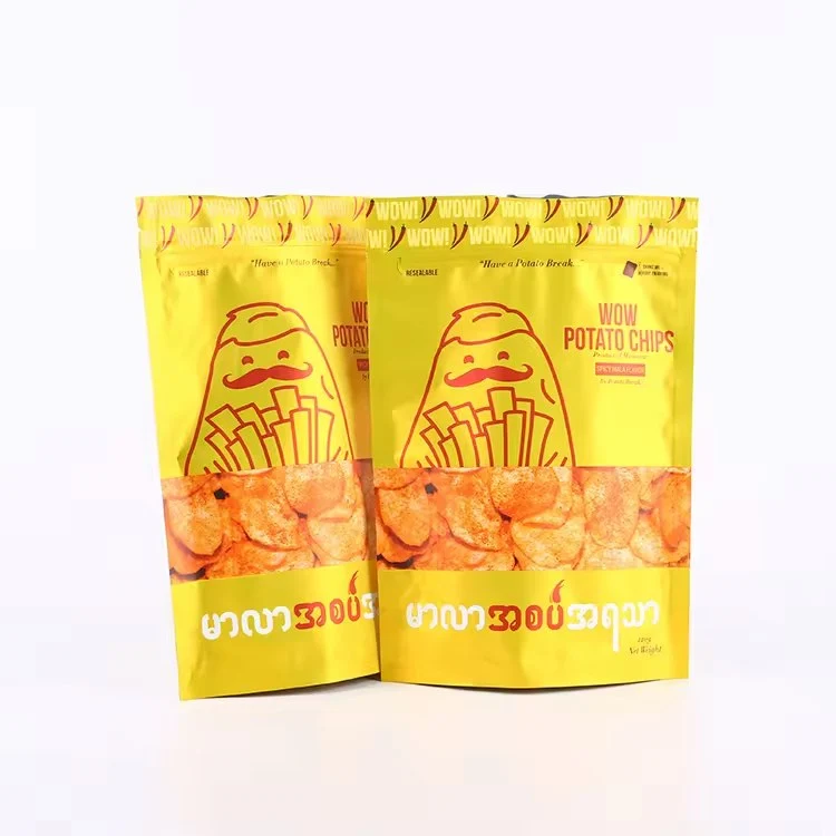 Aluminum Foil Stand up Zipper Potato Chip Packaging Bag