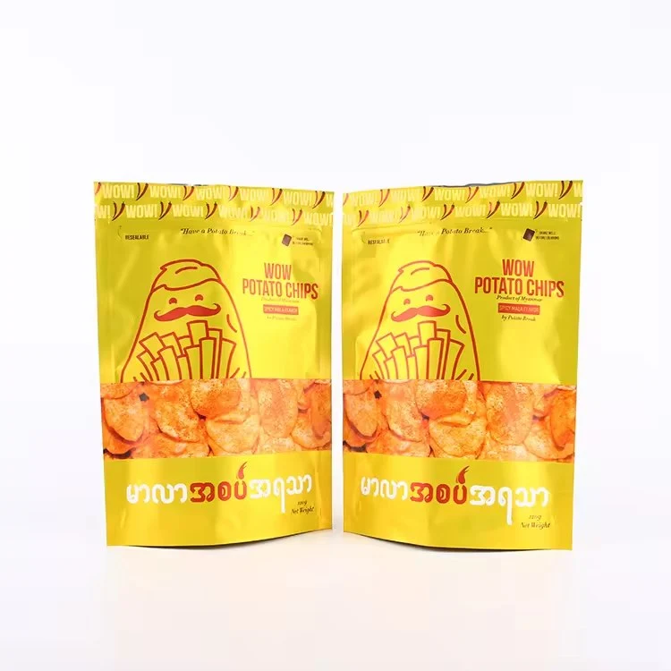 Aluminum Foil Stand up Zipper Potato Chip Packaging Bag