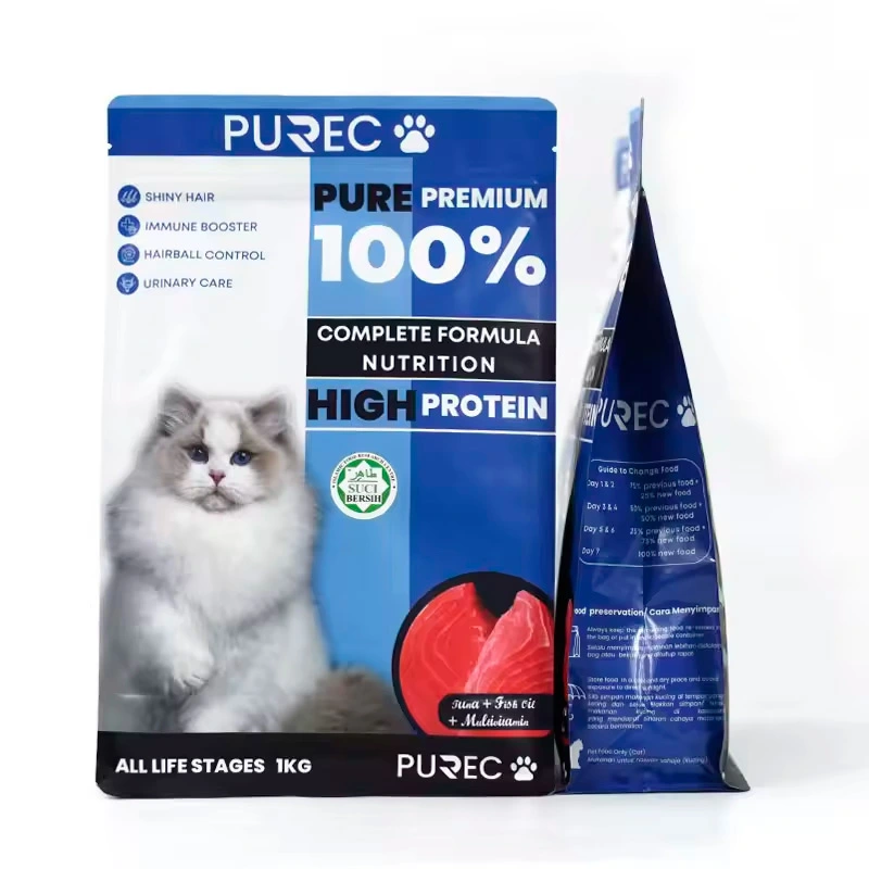 Aluminum Foil Flat Bottom 1kg Pet Food Packaging