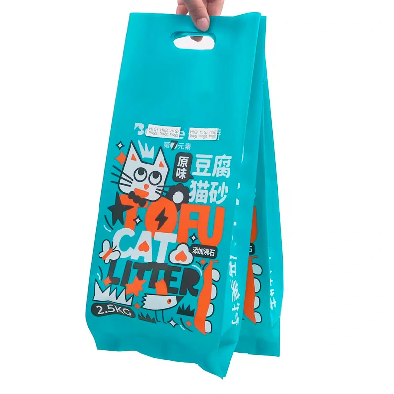 Customized 2.5kg Side Gusseted Cat Litter Bag with Handle